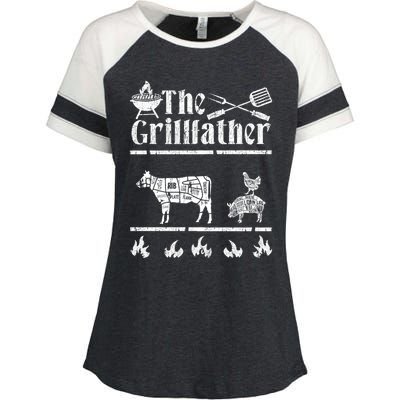 The Grillfather Id Smoke That Bbq Funny Gift Enza Ladies Jersey Colorblock Tee