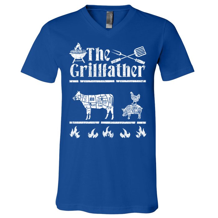 The Grillfather Id Smoke That Bbq Funny Gift V-Neck T-Shirt