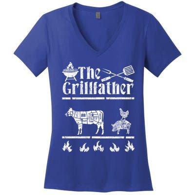 The Grillfather Id Smoke That Bbq Funny Gift Women's V-Neck T-Shirt