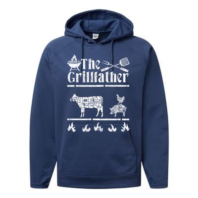 The Grillfather Id Smoke That Bbq Funny Gift Performance Fleece Hoodie