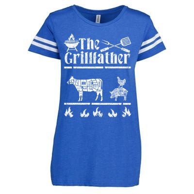 The Grillfather Id Smoke That Bbq Funny Gift Enza Ladies Jersey Football T-Shirt