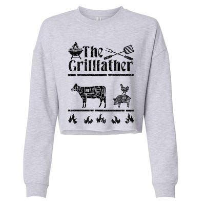 The Grillfather Id Smoke That Bbq Funny Gift Cropped Pullover Crew