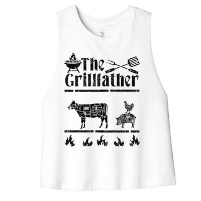 The Grillfather Id Smoke That Bbq Funny Gift Women's Racerback Cropped Tank