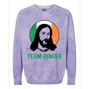 Team Ginger Ireland Flag Jesus St Patricks Day Gift Colorblast Crewneck Sweatshirt