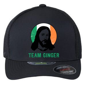 Team Ginger Ireland Flag Jesus St Patricks Day Gift Flexfit Unipanel Trucker Cap