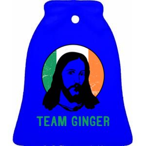 Team Ginger Ireland Flag Jesus St Patricks Day Gift Ceramic Bell Ornament