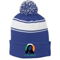 Team Ginger Ireland Flag Jesus St Patricks Day Gift Stripe Pom Pom Beanie