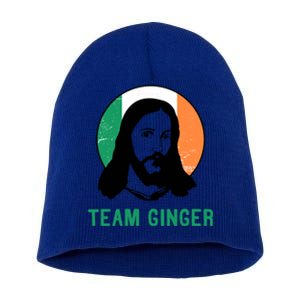 Team Ginger Ireland Flag Jesus St Patricks Day Gift Short Acrylic Beanie