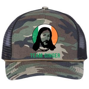 Team Ginger Ireland Flag Jesus St Patricks Day Gift Retro Rope Trucker Hat Cap