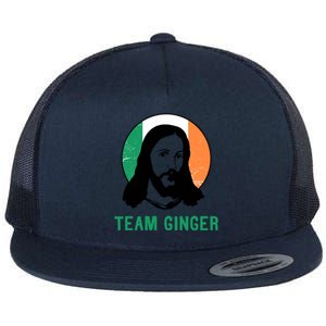 Team Ginger Ireland Flag Jesus St Patricks Day Gift Flat Bill Trucker Hat