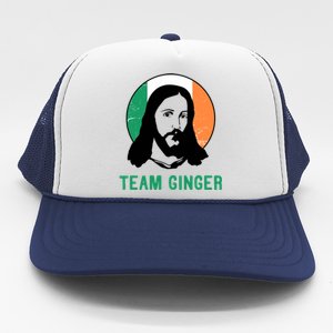 Team Ginger Ireland Flag Jesus St Patricks Day Gift Trucker Hat