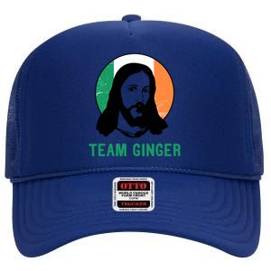 Team Ginger Ireland Flag Jesus St Patricks Day Gift High Crown Mesh Back Trucker Hat