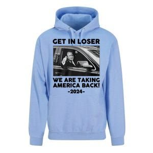 Trump Get In Loser Were Taking America Back Unisex Surf Hoodie