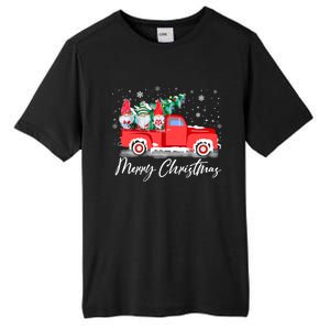 Three Gnomes In Red Truck With Merry Christmas Tree Tall Fusion ChromaSoft Performance T-Shirt