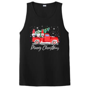 Three Gnomes In Red Truck With Merry Christmas Tree PosiCharge Competitor Tank