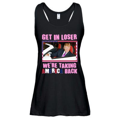 Trump Get In Loser Were Taking America Back Ladies Essential Flowy Tank