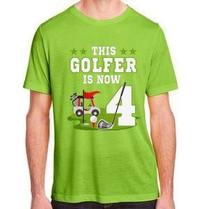 This Golfer Is Now 4 Year Old Birthday 4rd Golf Party Adult ChromaSoft Performance T-Shirt