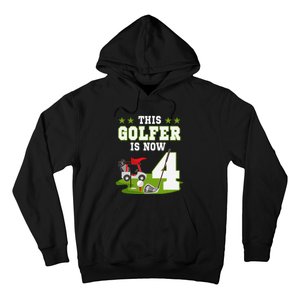 This Golfer Is Now 4 Year Old Birthday 4rd Golf Party Hoodie