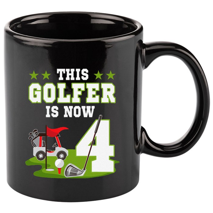 This Golfer Is Now 4 Year Old Birthday 4rd Golf Party 11oz C Handle Ceramic Mug