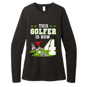 This Golfer Is Now 4 Year Old Birthday 4rd Golf Party Womens CVC Long Sleeve Shirt