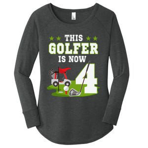 This Golfer Is Now 4 Year Old Birthday 4rd Golf Party Women's Perfect Tri Tunic Long Sleeve Shirt