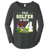 This Golfer Is Now 4 Year Old Birthday 4rd Golf Party Women's Perfect Tri Tunic Long Sleeve Shirt