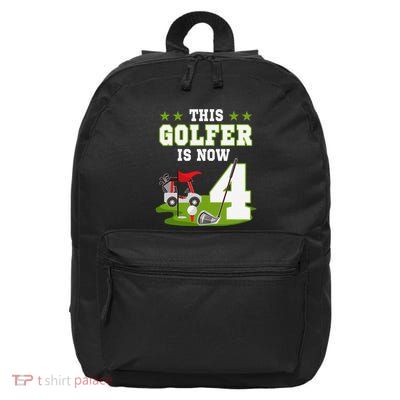 This Golfer Is Now 4 Year Old Birthday 4rd Golf Party 16 in Basic Backpack