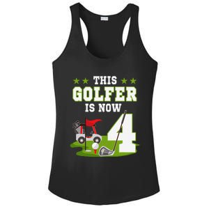 This Golfer Is Now 4 Year Old Birthday 4rd Golf Party Ladies PosiCharge Competitor Racerback Tank