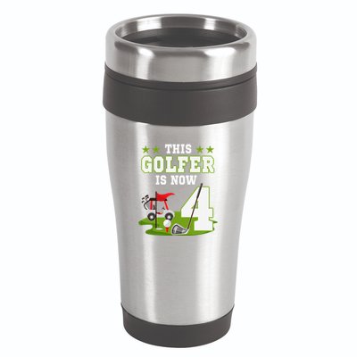 This Golfer Is Now 4 Year Old Birthday 4rd Golf Party 16oz Travel Tumbler