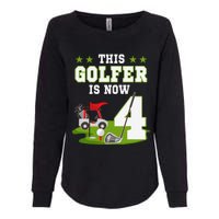 This Golfer Is Now 4 Year Old Birthday 4rd Golf Party Womens California Wash Sweatshirt