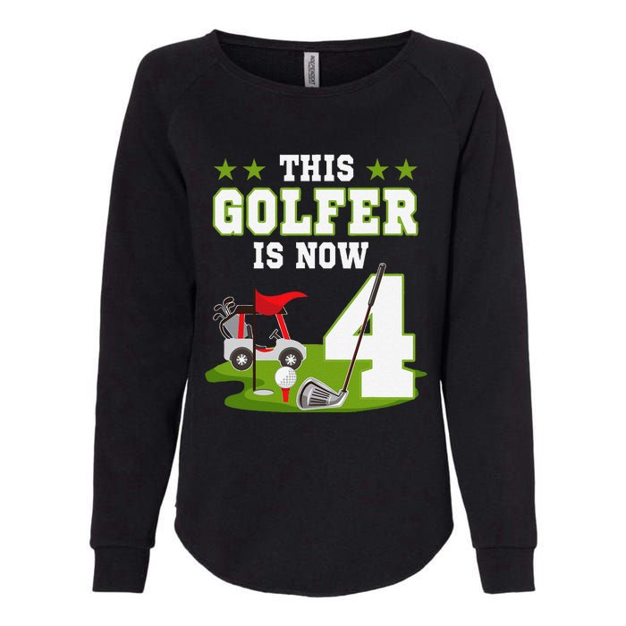 This Golfer Is Now 4 Year Old Birthday 4rd Golf Party Womens California Wash Sweatshirt