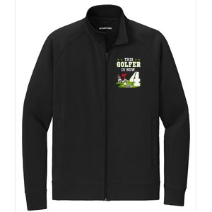 This Golfer Is Now 4 Year Old Birthday 4rd Golf Party Stretch Full-Zip Cadet Jacket