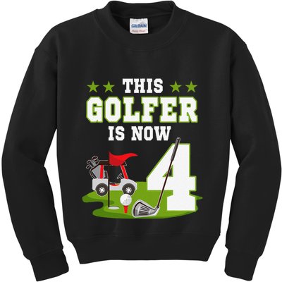 This Golfer Is Now 4 Year Old Birthday 4rd Golf Party Kids Sweatshirt