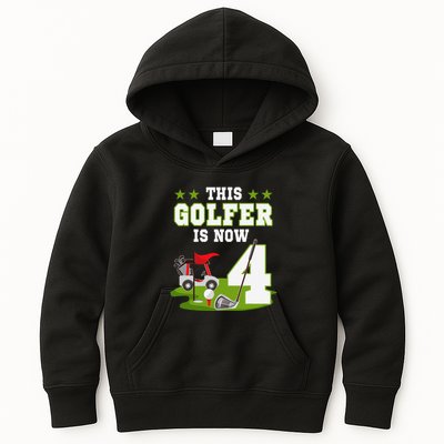 This Golfer Is Now 4 Year Old Birthday 4rd Golf Party Kids Hoodie