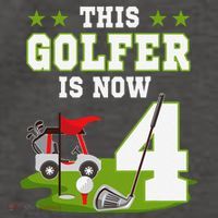 This Golfer Is Now 4 Year Old Birthday 4rd Golf Party Vector Backpack