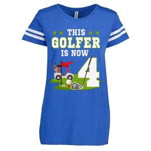 This Golfer Is Now 4 Year Old Birthday 4rd Golf Party Enza Ladies Jersey Football T-Shirt