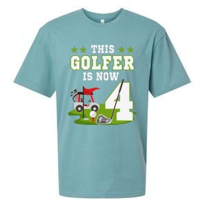 This Golfer Is Now 4 Year Old Birthday 4rd Golf Party Sueded Cloud Jersey T-Shirt