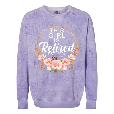 This Girl Is Retired Est. 2024 Retirement Colorblast Crewneck Sweatshirt