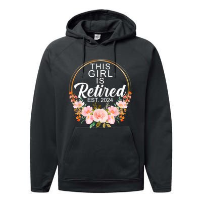 This Girl Is Retired Est. 2024 Retirement Performance Fleece Hoodie