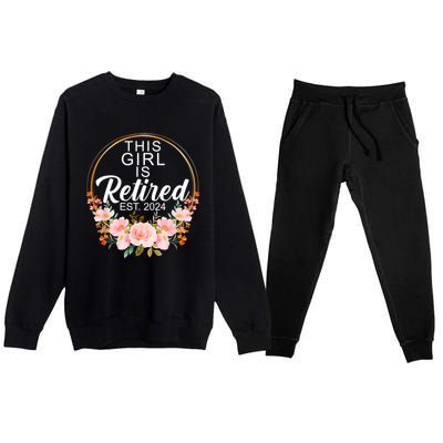 This Girl Is Retired Est. 2024 Retirement Premium Crewneck Sweatsuit Set