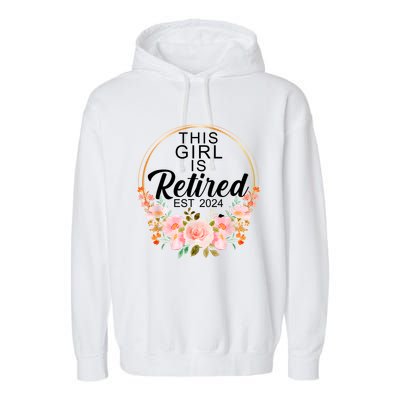 This Girl Is Retired Est. 2024 Retirement Garment-Dyed Fleece Hoodie