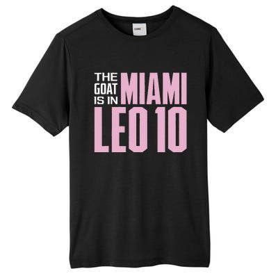 The GOAT Is In Miami Leo 10 Tall Fusion ChromaSoft Performance T-Shirt