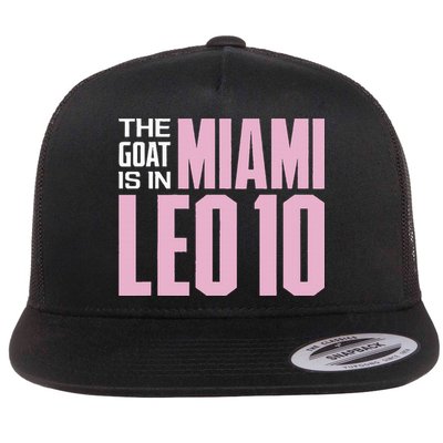 The GOAT Is In Miami Leo 10 Flat Bill Trucker Hat