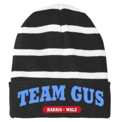 Team Gus IM Voting For Gus Walz Dad Gift Striped Beanie with Solid Band