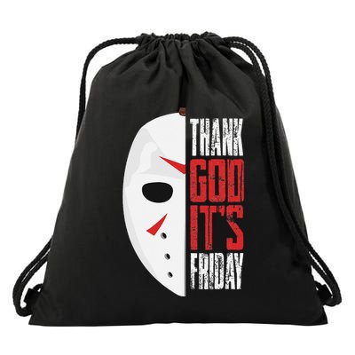 Thank God Its Friday Halloween Horror Scary Movies Drawstring Bag