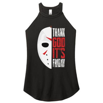Thank God Its Friday Halloween Horror Scary Movies Women's Perfect Tri Rocker Tank