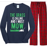 The Grass Is Calling And I Must Mow | Funny Lawn Landscaping Long Sleeve Pajama Set