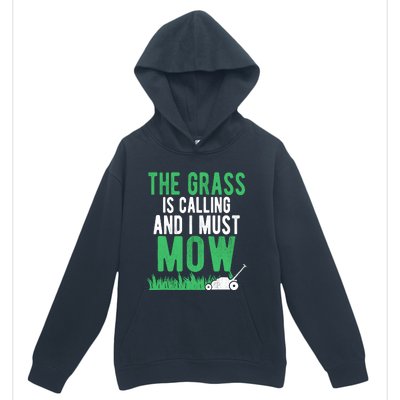 The Grass Is Calling And I Must Mow | Funny Lawn Landscaping Urban Pullover Hoodie