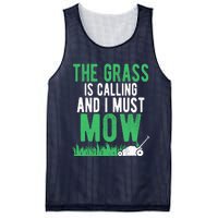 The Grass Is Calling And I Must Mow | Funny Lawn Landscaping Mesh Reversible Basketball Jersey Tank