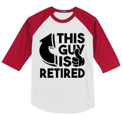 This Guy Is Retired Funny Retirement Retiree Pension Kids Colorblock Raglan Jersey